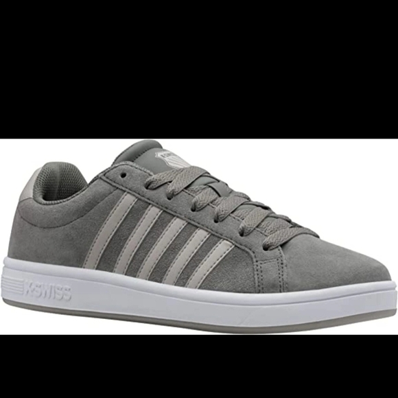 K-Swiss Men's Low-top Sneakers COURT TIEBREAK SDE Casual Gray Shoe 07012-339-M - Picture 2 of 7